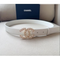 ​Good Looking Chanel Calfskin Belt 3cm with Star CC CH090602 White 2023