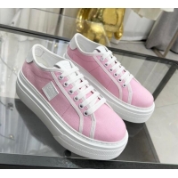 Best Price Givenchy City platform sneakers in canvas Light Pink 704021