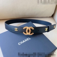 Affordable Price Chanel Pharrell Leather Belt 3cm with Logo CC Buckle CH1028 Black 2023