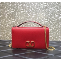 Top Grade VALENTINO grain calfskin leather bag 0688 Red