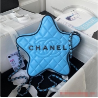 Cheapest CHANEL STAR HANDBAG AS4579 & Guns-Tone Metal Blue