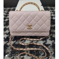 Top Quality Chanel FLAP PHONE HOLDER WITH CHAIN AP3575 PINK