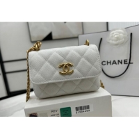 Super Quality Chanel NANO CLUTCH WITH CHAIN A68128 White