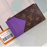 Low Cost Louis Vuitton Monogram Canvas Coin Card Holder M82908 Purple