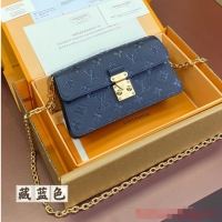 Promotional Louis Vuitton Monogram Empreinte Wallet On Chain Metis M82836 Royal Blue