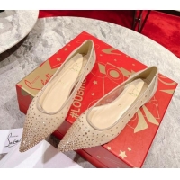 Generous Christian Louboutin Follies Strass Ballet Flat in Mesh and Crystals 014002