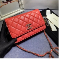 Luxury Discount Chanel WALLET ON CHAIN AP1794 Red