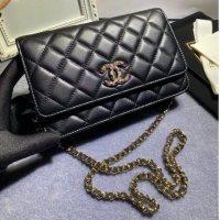 Trendy Design Chanel WALLET ON CHAIN AP1794 Black