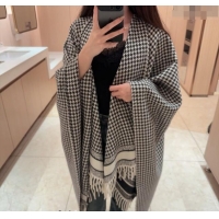 Reasonable Price Dior Micro-Houndstooth Cape 140x180cm D1108 White/Black 2023