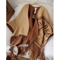 Top Quality Burberry Wool and Leather Cape 130x155cm B8065 Beige/Brown 2023