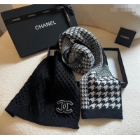 Promotional Chanel Knit Long Scarf 30x190cm C1108 Black 2023