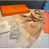 Unique Grade Hermes Cashmere Long Scarf 30x185cm H11706 Light Coffee 2023