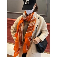 Good Product Hermes Cashmere Long Scarf 200x100cm H11735 Orange 2023