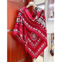 Best Product Hermes Cashmere & Silk All Aboard！Sqaure Shawl Scarf 140cm H111824 Red 2023