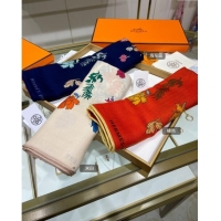 Most Popular Hermes Cashmere & Silk Sqaure Shawl Scarf 140cm H112114 Orange Red 2023 Top