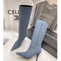 Most Popular Alexander Wang delphine tall boot 6.5cm in denim Blue 925041