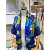 Promotional Hermes Cashmere & Silk Sqaure Shawl Scarf 140cm H112128 Blue 2023 Top