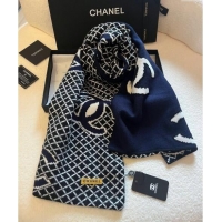 Best Price Chanel CC Knit Scarf 35x190cm 1123 Dark Blue 2023