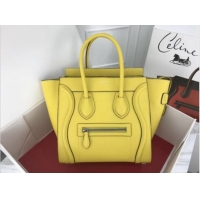 Top Grade Celine Luggage Micro Tote Bag Original Leather CLY33081M Lemon