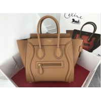 Unique Style Celine Luggage Micro Tote Bag Original Leather CLY33081M Apricot