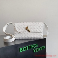 Buy Luxury Bottega Veneta Mini Andiamo Cross-Body Bag 755545 White