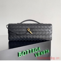 Buy Classic Bottega Veneta Long Clutch Andiamo With Handle 741511 Black