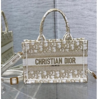 Reasonable Price MINI DIOR BOOK TOTE WITH STRAP Gold-Tone Dior Oblique Embroidery S5573CTQ