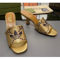 Best Price adidas x Gucci Leather Slide Sandals 7.5cm Gold 020829