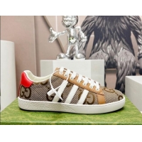 Good Quality Gucci x Adidas Gazelle Maxi-GG Canvas Sneakers Camel 406040