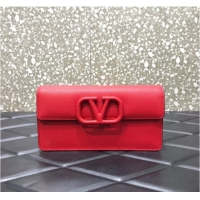 Good Taste VALENTINO grain calfskin leather bag 0681 Red