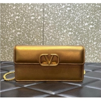 Most Popular VALENTINO grain calfskin leather bag 0681 Gold