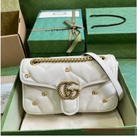 Famous Brand GUCCI GG MARMONT SMALL SHOULDER BAG 443497 White