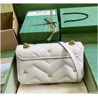 Famous Brand GUCCI GG MARMONT SMALL SHOULDER BAG 443497 White