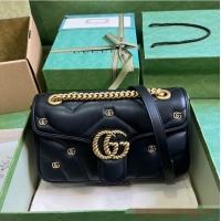 Top Quality GUCCI GG MARMONT SMALL SHOULDER BAG 443497 Black