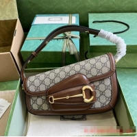 Top Quality GUCCI HORSEBIT 1955 SMALL SHOULDER BAG 764155 Brown Demetra trim