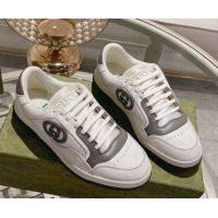 Shop Duplicate Gucci MAC80 Sneakers in Leather and Fabric Dark Grey 025040