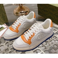 Top Design Gucci MAC80 Sneakers in Leather and Fabric Orange 025042