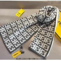 Famous Brand Fendi FF Knit Scarf 30x180cm F1123 Grey 2023