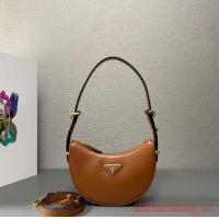 Reasonable Price Prada leather shoulder bag 1BC199 Brown