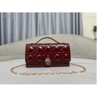 Buy Discount MISS DIOR MINI BAG Patent Cannage Calfskin S0980O Wine