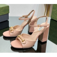 Shop Duplicate Gucci Horsebit High Heel Sandals 9cm in Leather Nude 215119