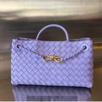 Grade Design Bottega Veneta Small East/West Andiamo Top Handle Bag in Intrecciato Leather 754990 Amethyst Purple 2023