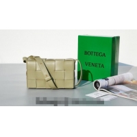 New Style Bottega Veneta Cassette Crossbody Bag in Intrecciato Leather 578004 Travetine Green 2023