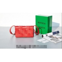 Top Quality Bottega Veneta Cassette Crossbody Bag in Intrecciato Leather 578004 Red 2023