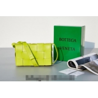 Buy Grade Bottega Veneta Cassette Crossbody Bag in Intrecciato Leather 578004 Kiwi Yellow 2023