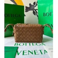 Top Quality Bottega Veneta Mini Loop Camera Bag in Intrecciato Leather 723547 Caramel Brown 2023