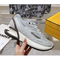 Buy Discount Fendi First 1 Running Sneakers 5cm in Fabric Grey 026081