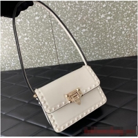 Trendy Design VALENTINO GARAVANI ROCKSTUD23 Small calfskin bag ZS098 White