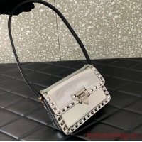 Reasonable Price VALENTINO GARAVANI ROCKSTUD23 Small calfskin bag ZS098 Silver