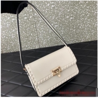 Top Quality VALENTINO GARAVANI ROCKSTUD23 calfskin bag AZS098 White